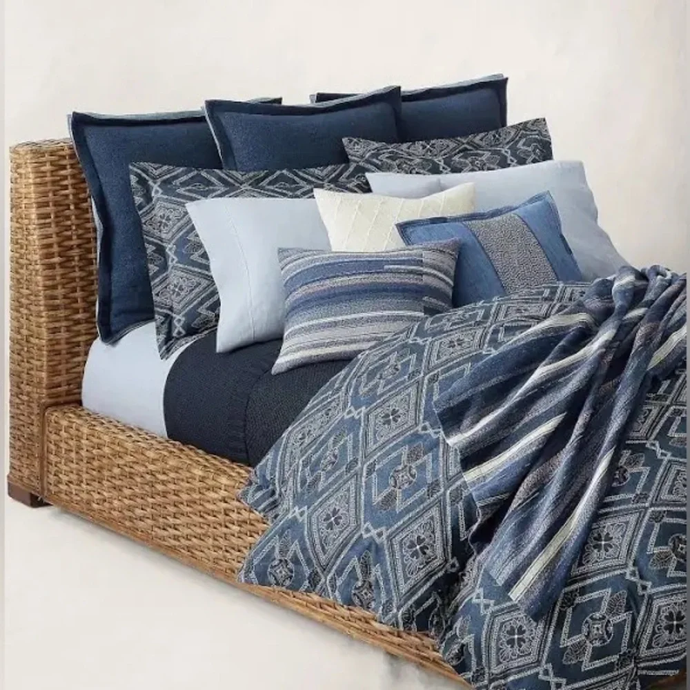 Ralph Lauren Francois Duvet Cover 100% Cotton Navy NWT Full/Queen